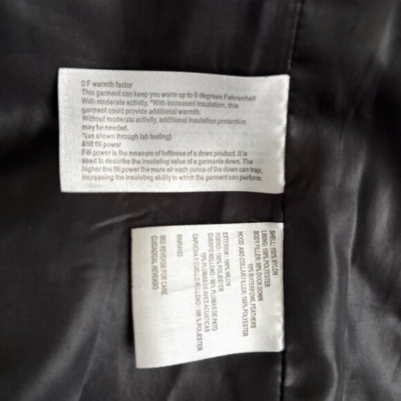Andrew Marc Down Jacket Black Shiny Moto Zippers Puffer 650 Fill Size Small - Picture 7 of 13